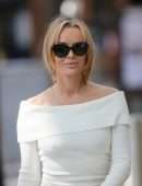 Amanda Holden Pokies Outside the Global Studios Heart FM Radio in London