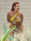 Bella Thorne Flaunts her Stunning Body and Booty in Yellow Bikini in Miami