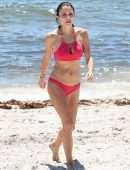Bethenny Frankel in Pink Bikini at the Beach in Miami