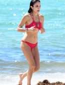 Bethenny Frankel in Pink Bikini at the Beach in Miami