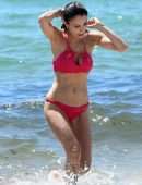 Bethenny Frankel in Pink Bikini at the Beach in Miami