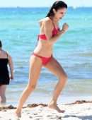 Bethenny Frankel in Pink Bikini at the Beach in Miami