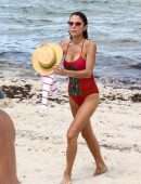 Bethenny Frankel in Red Swimsuit at the Beach on Memorial Day Weekend in Miami