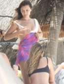 Brandi Cyrus in a Black Bikini as she hits the Beach in Mexico