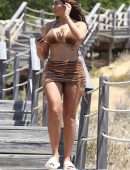 Chloe Ferry in Latex Bikini with Friend Bethan Kershaw in Portugal