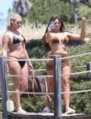 Chloe Ferry in Latex Bikini with Friend Bethan Kershaw in Portugal