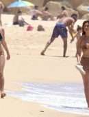 Chloe Ferry in Latex Bikini with Friend Bethan Kershaw in Portugal