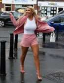 Christine McGuinness Out and About in Rain in Liverpool