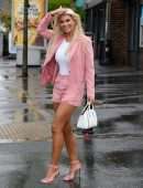 Christine McGuinness Out and About in Rain in Liverpool