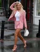 Christine McGuinness Out and About in Rain in Liverpool