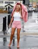Christine McGuinness Out and About in Rain in Liverpool