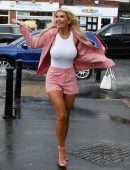 Christine McGuinness Out and About in Rain in Liverpool