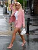 Christine McGuinness Out and About in Rain in Liverpool