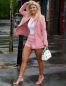 Christine McGuinness Out and About in Rain in Liverpool