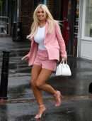 Christine McGuinness Out and About in Rain in Liverpool
