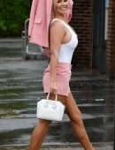 Christine McGuinness Out and About in Rain in Liverpool