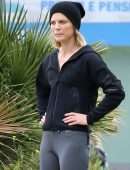 Emilia Fox on the Set of TV Series Signora Volpe in Rome