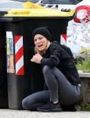 Emilia Fox on the Set of TV Series Signora Volpe in Rome