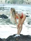 Farrah Abraham Booty in a Red Bikini at the Beach in Malibu