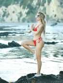 Farrah Abraham Booty in a Red Bikini at the Beach in Malibu