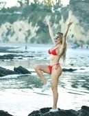 Farrah Abraham Booty in a Red Bikini at the Beach in Malibu