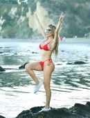 Farrah Abraham Booty in a Red Bikini at the Beach in Malibu