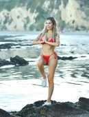 Farrah Abraham Booty in a Red Bikini at the Beach in Malibu