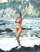 Farrah Abraham Booty in a Red Bikini at the Beach in Malibu