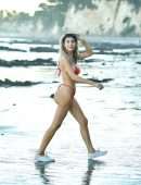 Farrah Abraham Booty in a Red Bikini at the Beach in Malibu