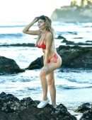 Farrah Abraham Booty in a Red Bikini at the Beach in Malibu