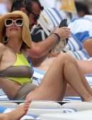Giada De Laurentiis in a Cute Color Block Swimsuit in Miami