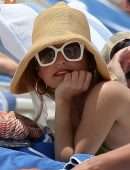 Giada De Laurentiis in a Cute Color Block Swimsuit in Miami