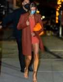Hailey Baldwin Leggy, Out at Night in NYC