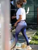 Jennifer Lopez Sneaks Out of Anatomy Gym in Miami Beach