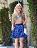 Joy Corrigan Upskirt, Leggy and Cleavage at a Photoshoot in Beverly Hills