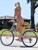 Joy Corrigan Booty in Bikini Cycling in Los Angeles