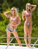 Joy Corrigan Booty in a Thong BIkini on a Yacht in Miami Beach