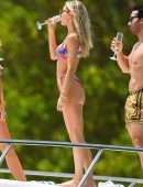 Joy Corrigan Booty in a Thong BIkini on a Yacht in Miami Beach