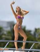 Joy Corrigan Booty in a Thong BIkini on a Yacht in Miami Beach