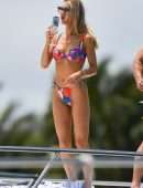 Joy Corrigan Booty in a Thong BIkini on a Yacht in Miami Beach