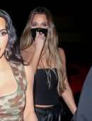 Kim Kardashian and Khloe Kardashian Arriving at Craigs in West Hollywood