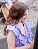 Lily Collins Cleavage, Filming 'Emily in Paris' in Paris