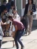 Lily Collins Filming on the Set of 'Emily in Paris' in Paris