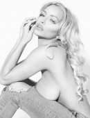 Lindsey Pelas Black and White Photoshoot in Jeans