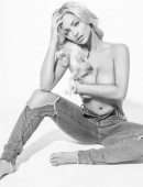 Lindsey Pelas Black and White Photoshoot in Jeans