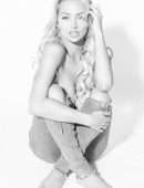 Lindsey Pelas Black and White Photoshoot in Jeans