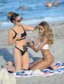 Lisa Opie and Ramina Ashfaque in a Bikini at Beach in Miami