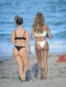 Lisa Opie and Ramina Ashfaque in a Bikini at Beach in Miami