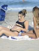 Lisa Opie and Ramina Ashfaque in a Bikini at Beach in Miami