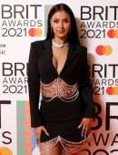 Maya Jama Leggy at The BRIT Awards 2021 Arrivals, The O2 Arena